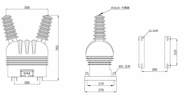 JDZW-35 电压互感器外形尺寸图