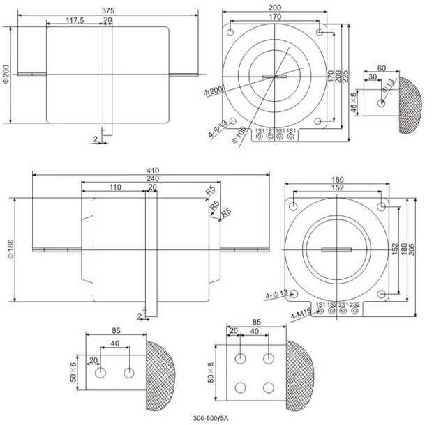 LAJ-10 LFZBJ-10KV 高压电流互感器安装尺寸图1