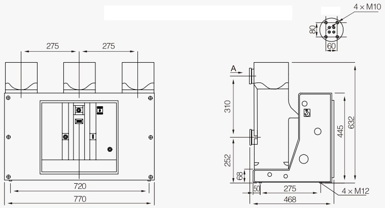 图4：ZN63(VS1)(1000) 固定式结构