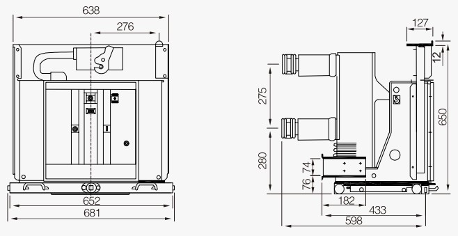 ZN63 (VS1)-12kV 三相手车式结构图