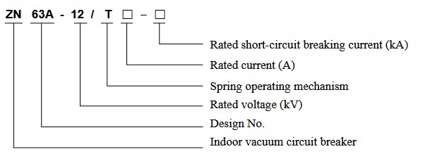ZN63 (VS1)-12kV 型号说明