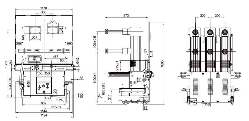 ZN85-40.5kv 断路器外形图