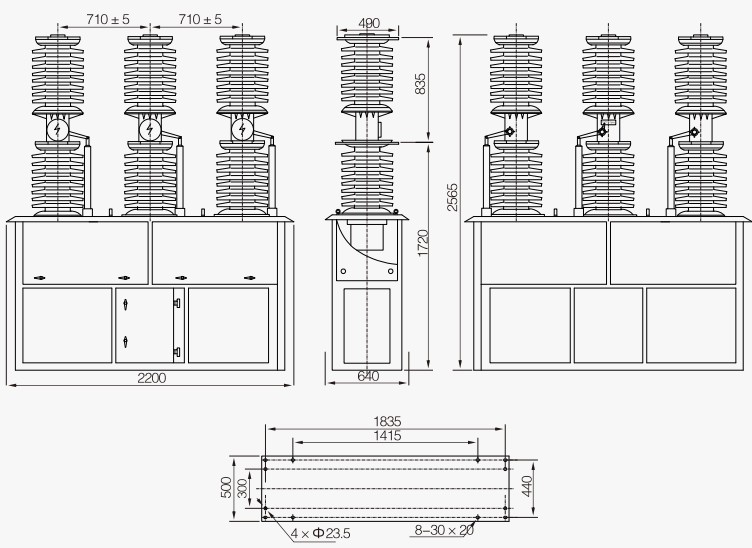 ZW7-40.5kV 中置式安装图