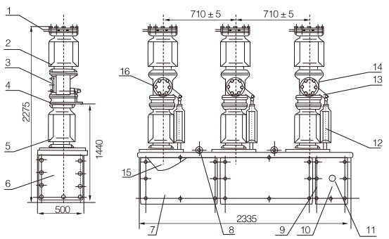 ZW7-40.5kV 安装结构图1
